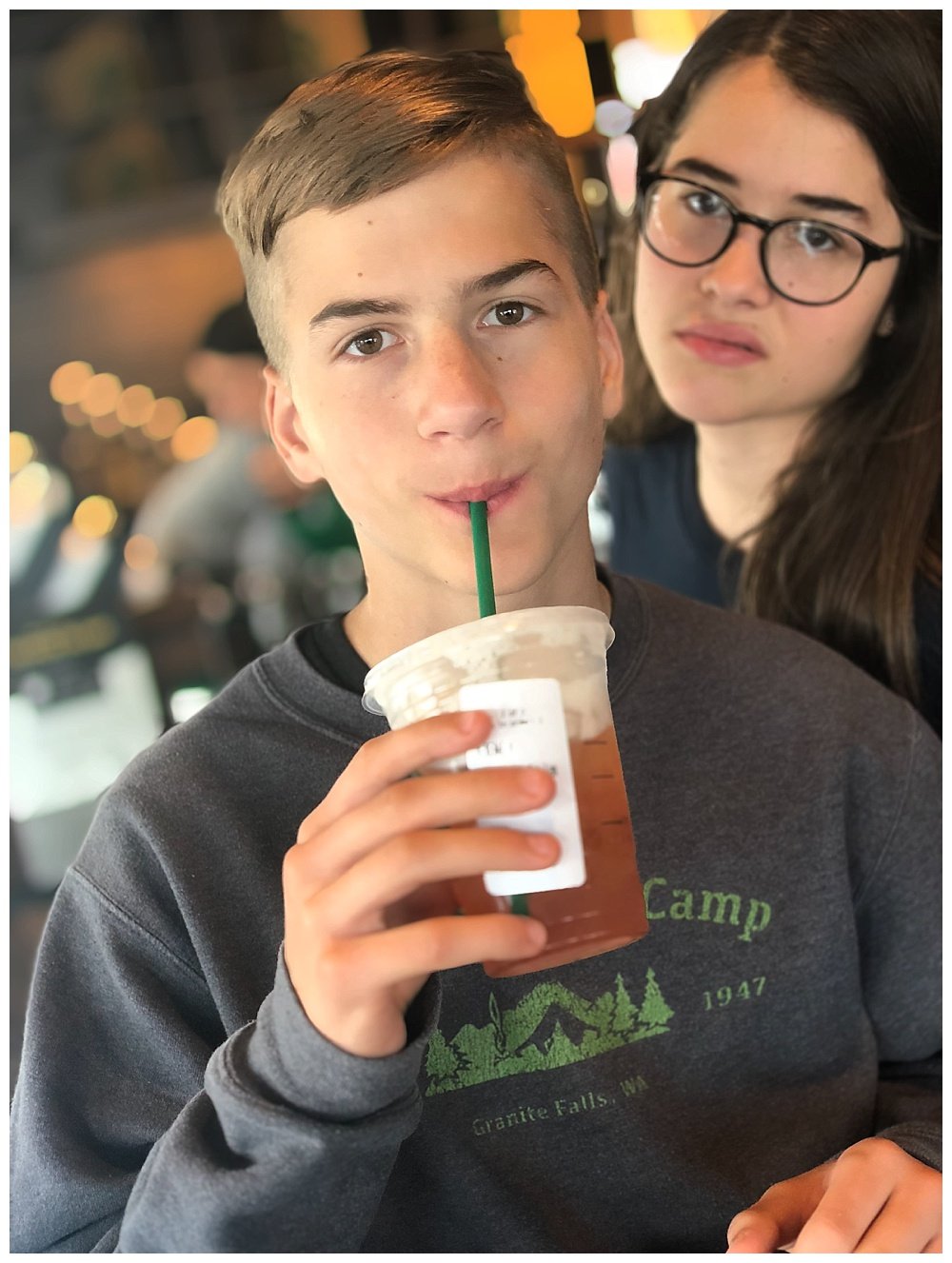 Hezekiah and Jubilee in Starbucks.